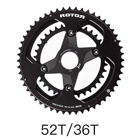 3D Crank BCD Straight Mounted Double Link Elliptical Rotor &ndash; Titanium Alloy Durability Chainwheel 52 36