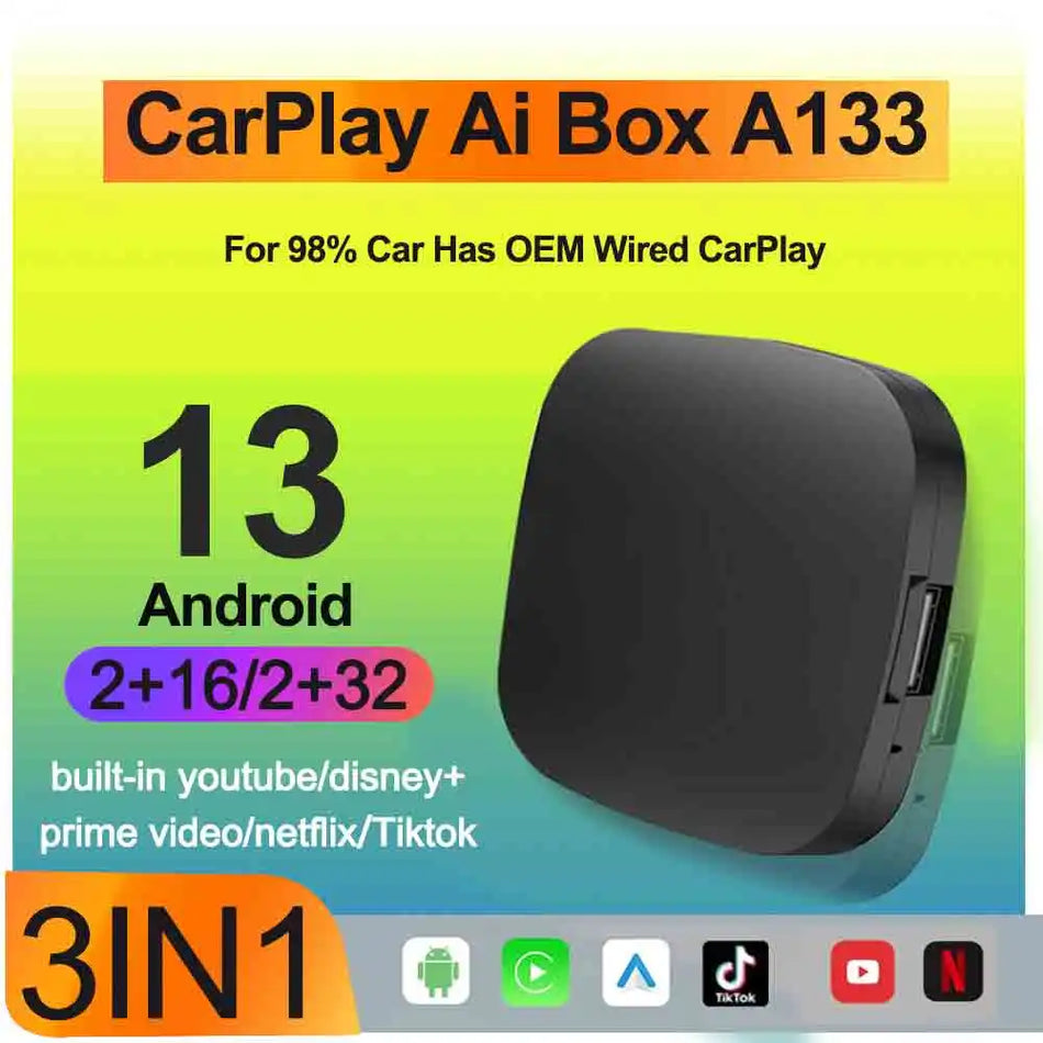 Ford CarPlay AI Box Wireless with Android 13 Android Auto Netflix and YouTube