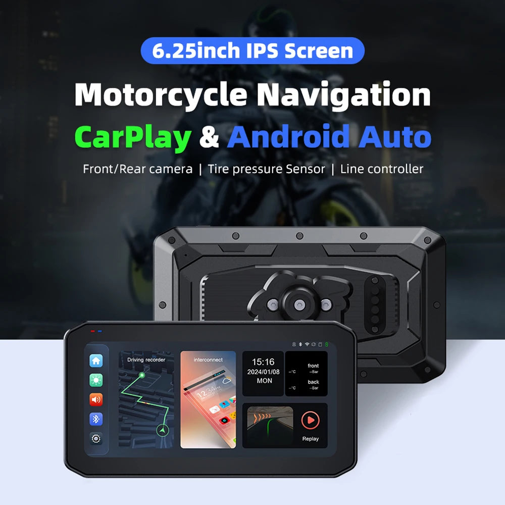 EKIY Wireless CarPlay Moto &ndash; Portable Motorcycle GPS Navigation Screen