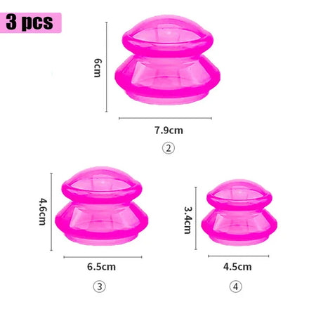 Silicone Massage Cups &ndash; Vacuum Cupping Therapy Deep Tissue 3pcs Purple