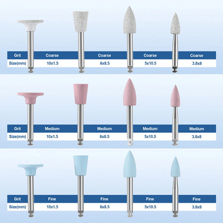 RA2.35mm Dental Silicone Grinding Heads 12pc &ndash; Autoclavable