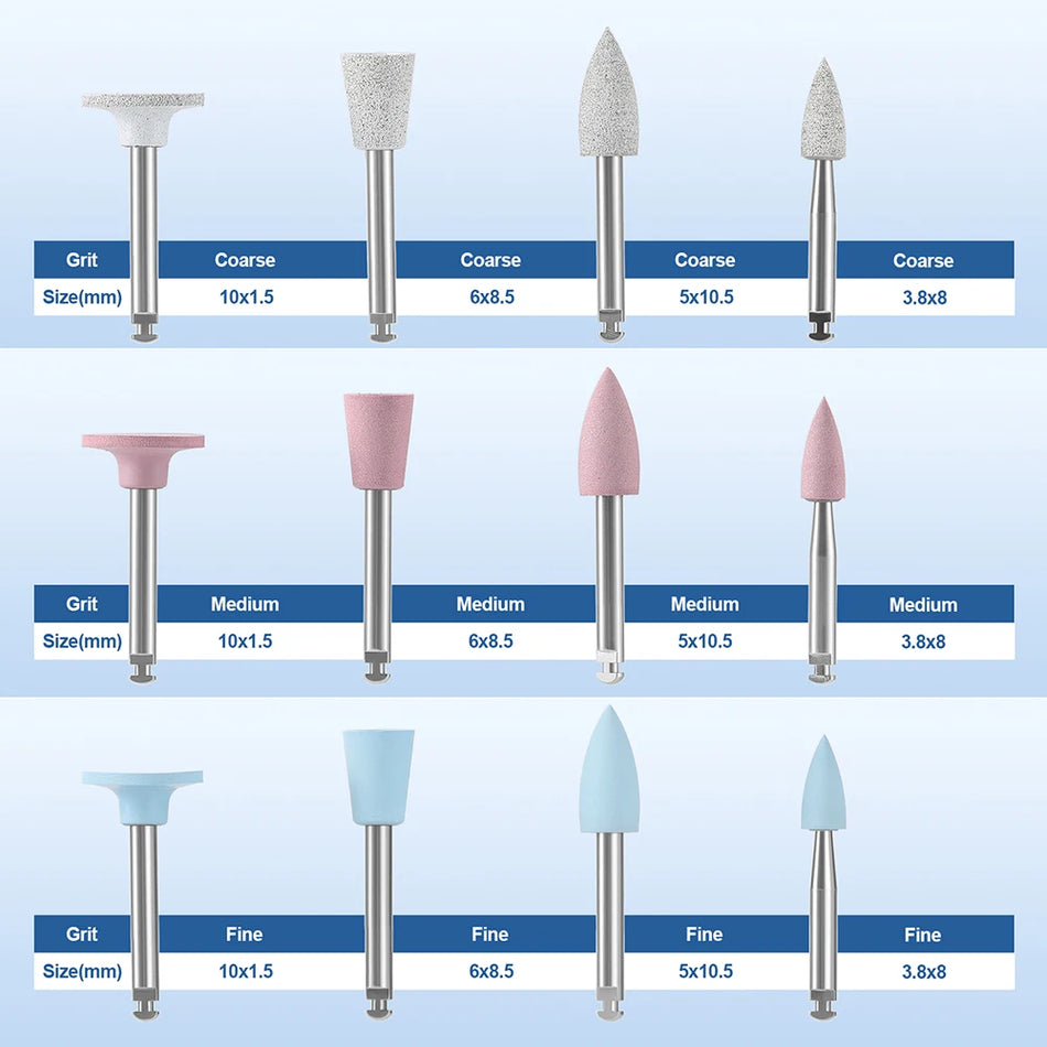 RA2.35mm Dental Silicone Grinding Heads 12pc &ndash; Autoclavable