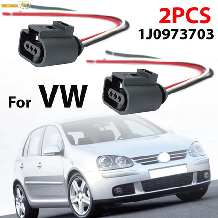 2pcs For VW Golf Jetta Beetle Eos Tiguan Caddy Touran Passat Cc Polo T5 Camshaft Position Cam Sensor Plug Connector 1J0973703 by InterCyprus Trading Ltd