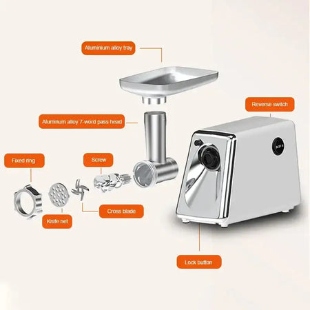 Electric Meat Grinder Sausage Maker With 3 Grinding Plates