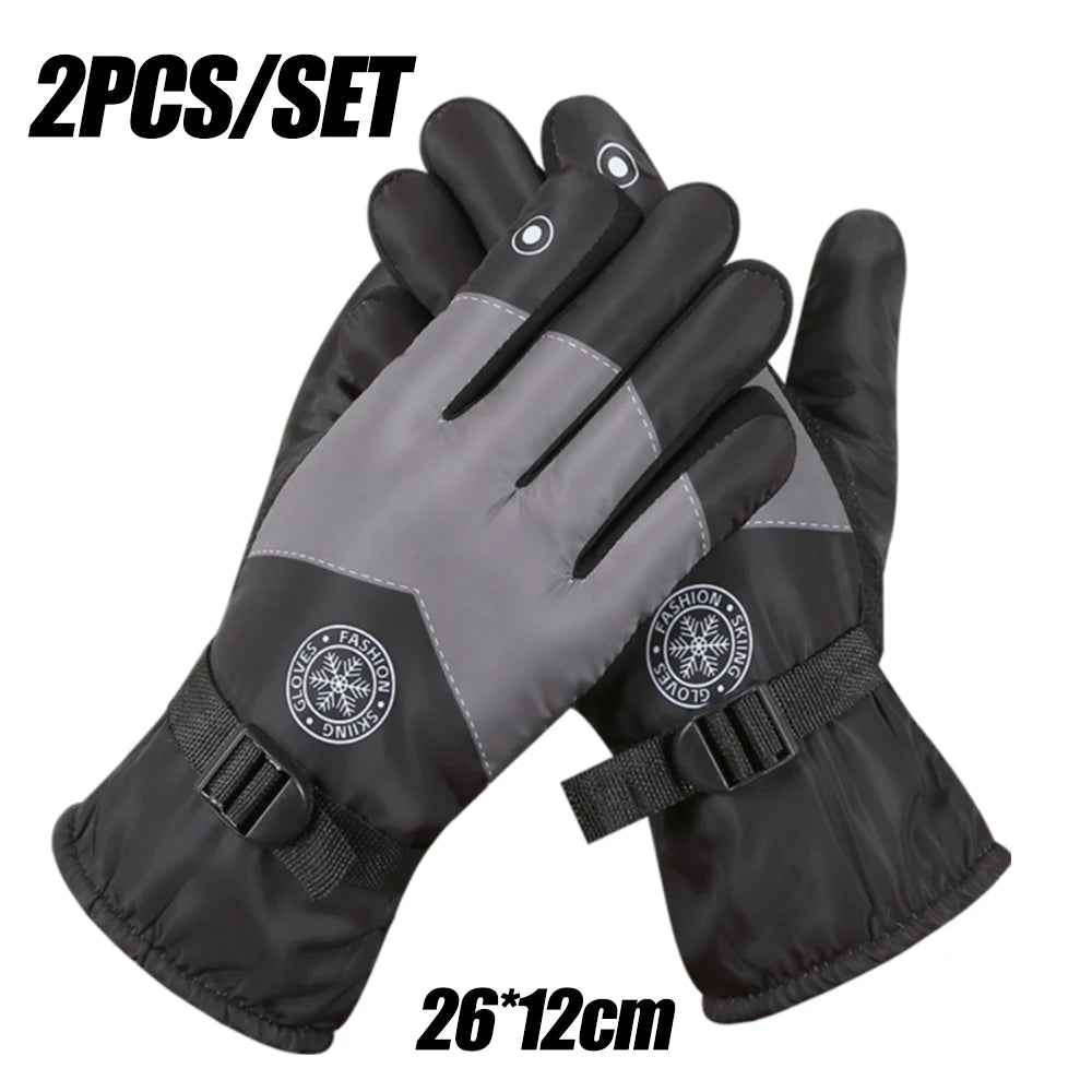Ski Gloves for Men and Women &ndash; Waterproof Thermal Mittens Black