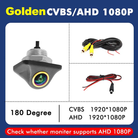 Waterproof AHD 1080P Drill Mount Car Backup Camera 180° Wide Fisheye Lens Starlight Night Vision Car Rear View Reverse Parking by InterCyprus Trading Ltd