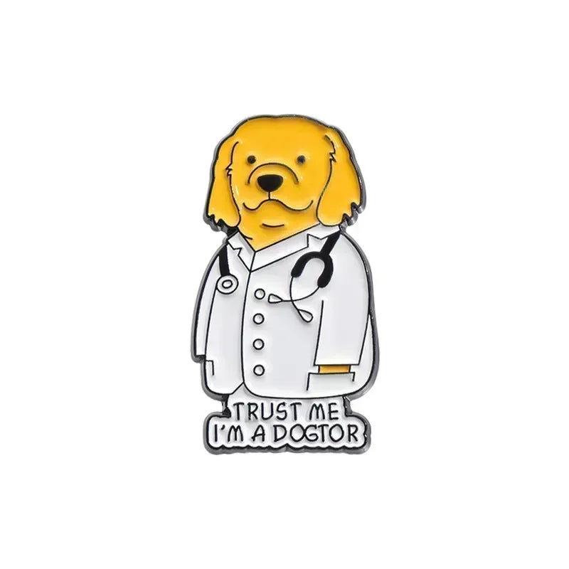 Vet Enamel Pins Stethoscope Dogtor Brooch - Ultra Cute Gift style 1