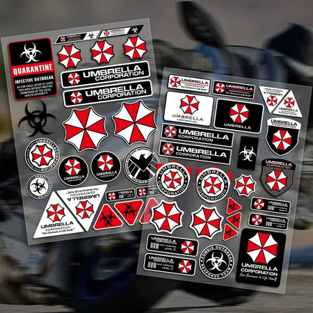 Reflective Resident Evil Umbrella Decals for Motorcycles &amp; Helmets