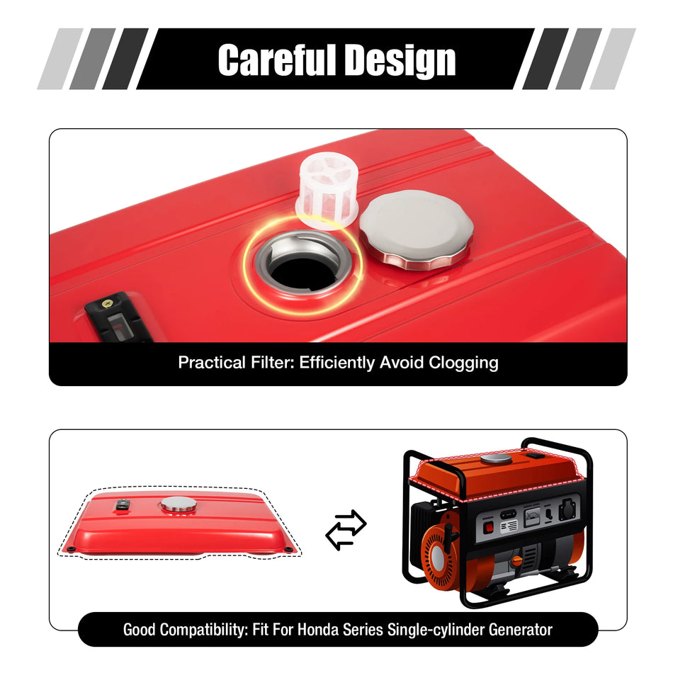 Rød 5 Gallon Jern Generator Brændstoftank Til Honda Serien