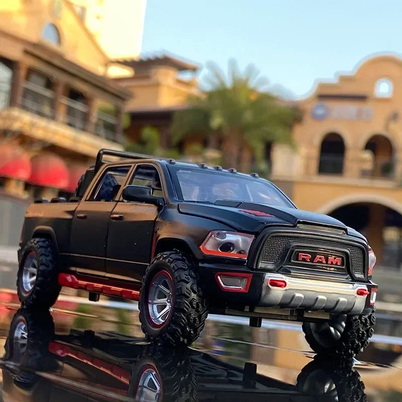 Dodge RAM TRX 1:32 Alloy Diecast Off-road Pickup Model with Sound and Light black
