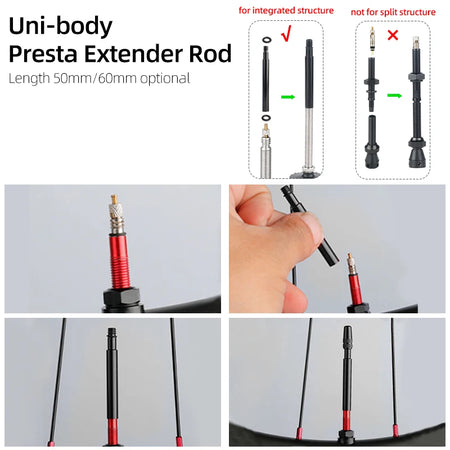 Deemount Presta Valve Extender &ndash; Durable CNC Aluminum Alloy Construction