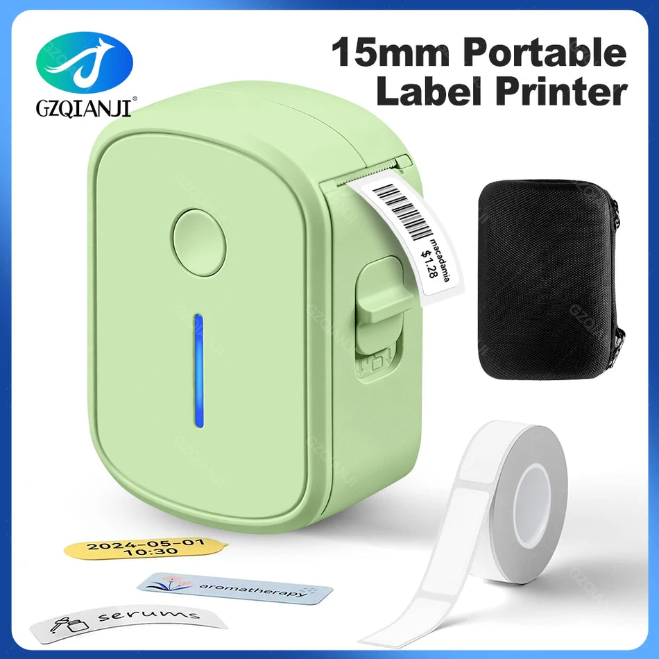 Mini portatīvais Bluetooth termālais etiķešu printeris bez tintes 15mm ar etiķetēm