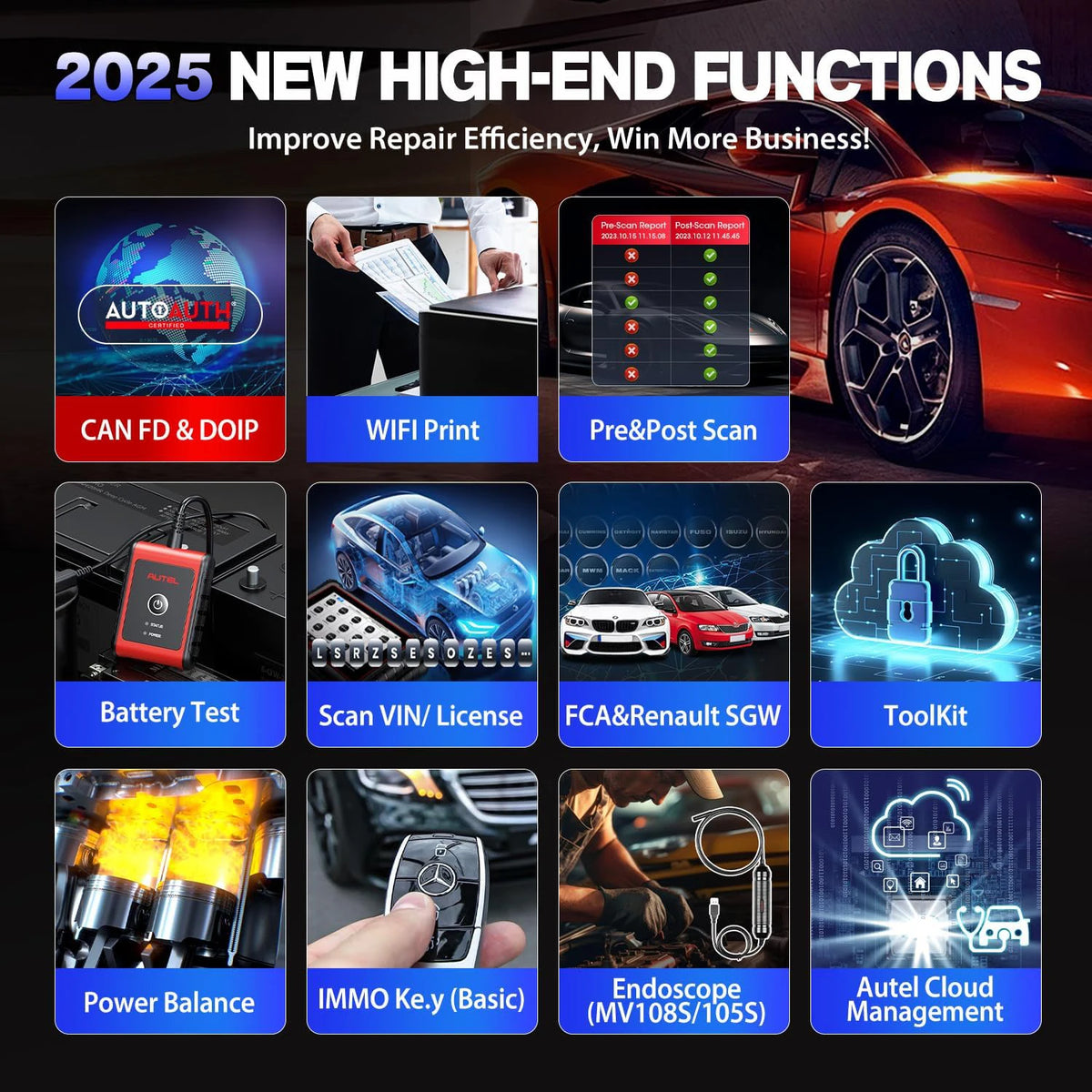 Autel MaxiCOM MK900-TS Diagnostic Scanner &ndash; Wireless TPMS