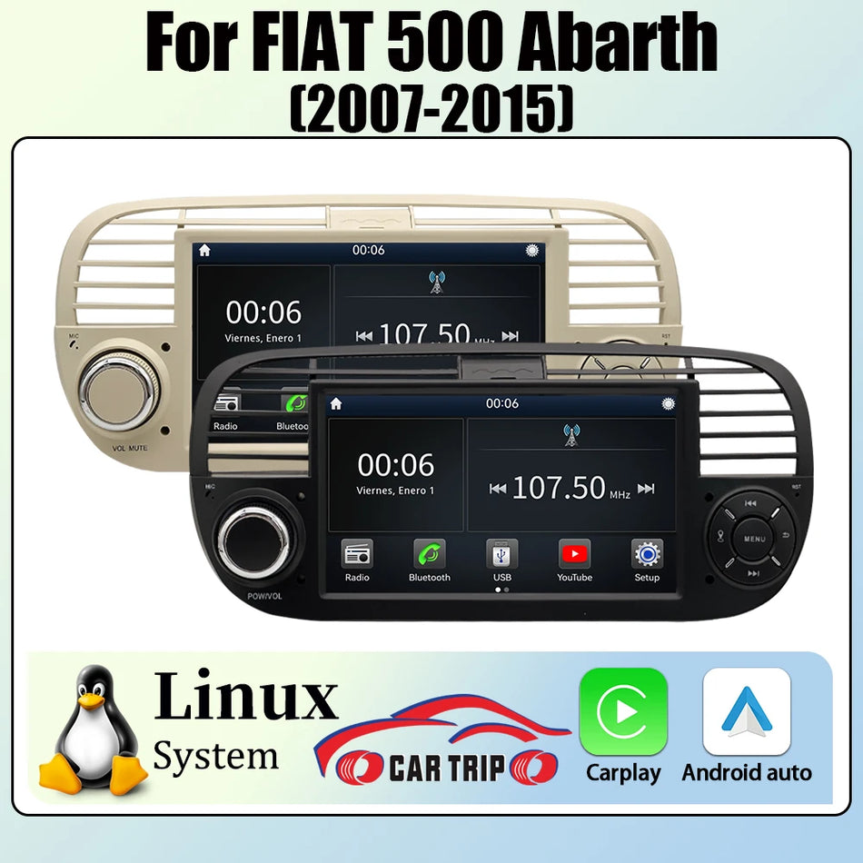 Radio per auto Android con BT5 GPS per Fiat 500 Abarth 2007-2015