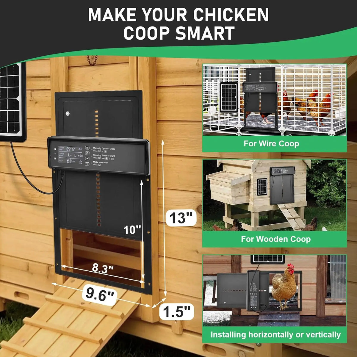 Solar Auto Chicken Coop Door &ndash; Solar Powered USB Charging