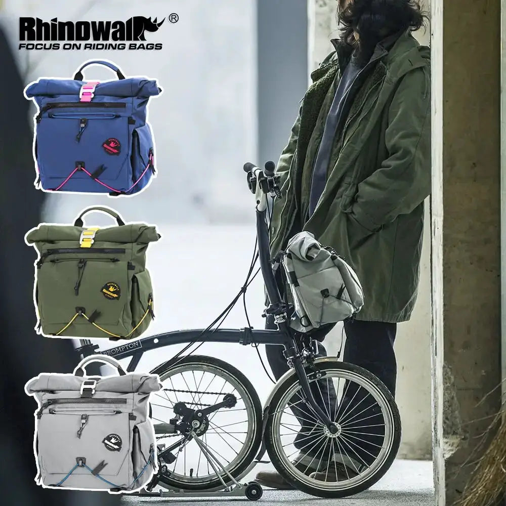 Rhinowalk Bike Handlebar Bag 17L Cycling Backpack Front Quick Release Urban Basket For Brompton Dahon Folding Bike by InterCyprus Trading Ltd