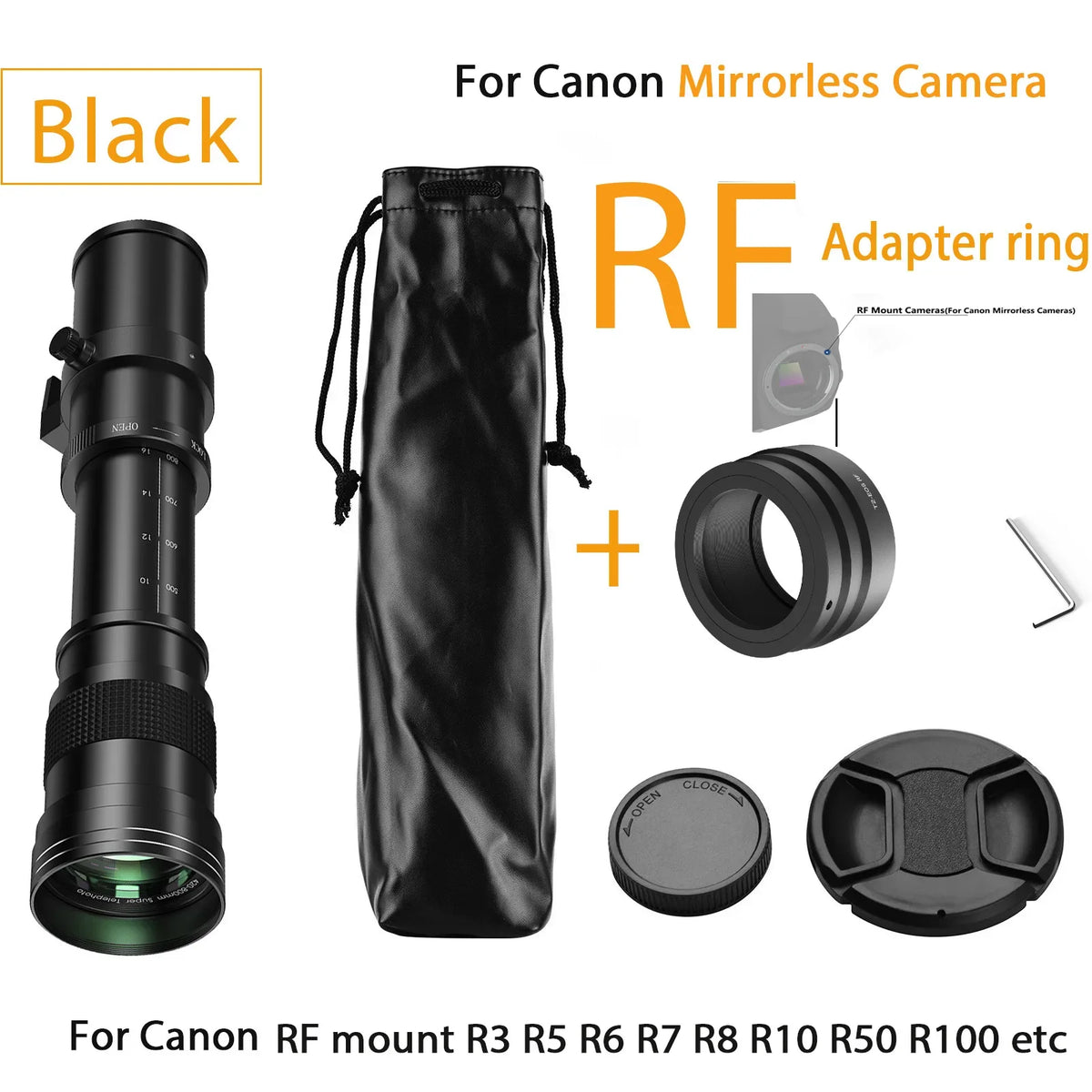 Lightdow Telephoto Lens 420-800mm f 8.3 &ndash; Super Telephoto Zoom for DSLR Cameras for Canon RF 01