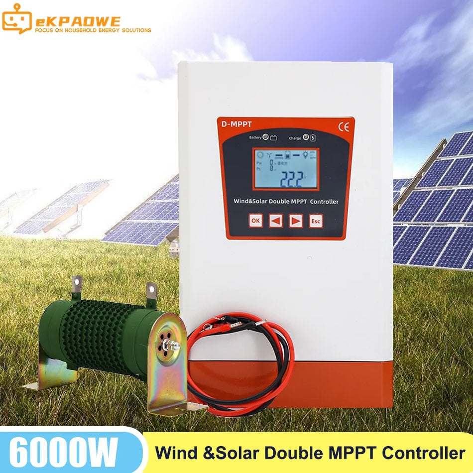 Double MPPT Solar Wind Hybrid Charge Controller 6kW 12V 48V