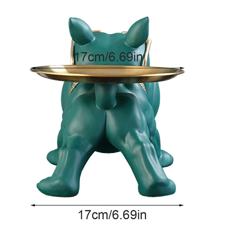30cm Bulldog Figurine Dog Statue Storage Box - Resin Animal Ornament