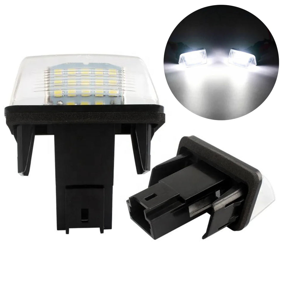 Citroen C3 License Plate Lights, 2x LED 3W Black PC