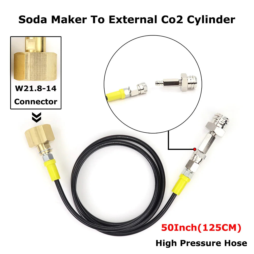 Soda Maker External CO2 Tank Adapter Kit &ndash; Quick Disconnect W21.8-14 x 50Inch