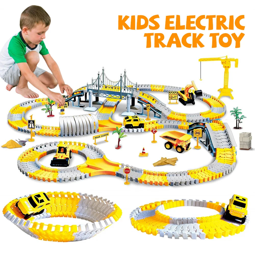 Kids Electric Track Toy Engineering Car Set &ndash; STEM Fun