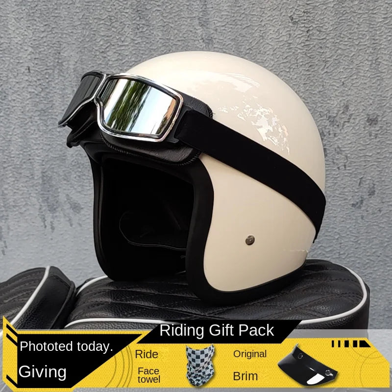 500TX Vintage Motorcycle Open Face Helmet &ndash; Fiberglass Body