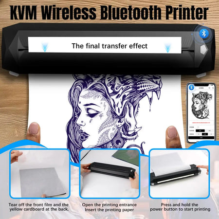 KVM Wireless Tattoo Transfer Printer Thermal Inkless