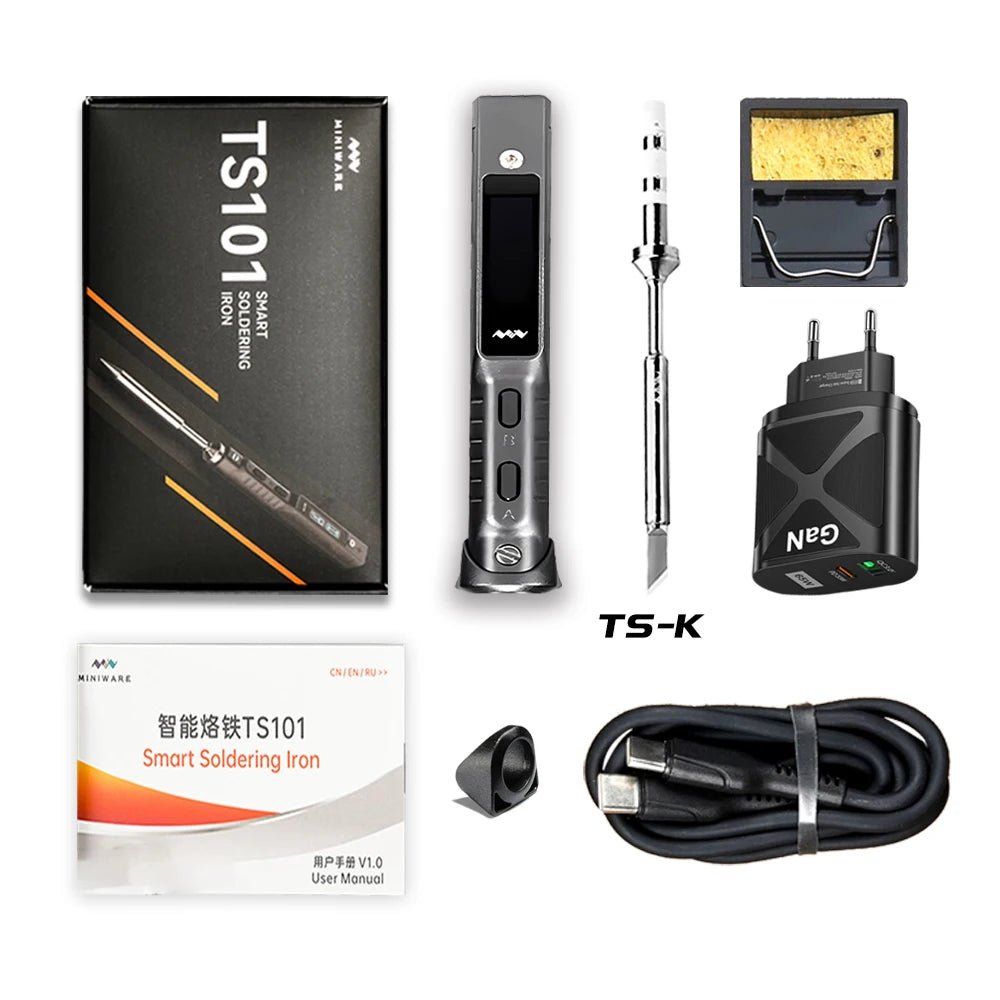 Mini Original TS101 Soldering Iron &ndash; Adjustable Temperature TS-K Set / EU Plug