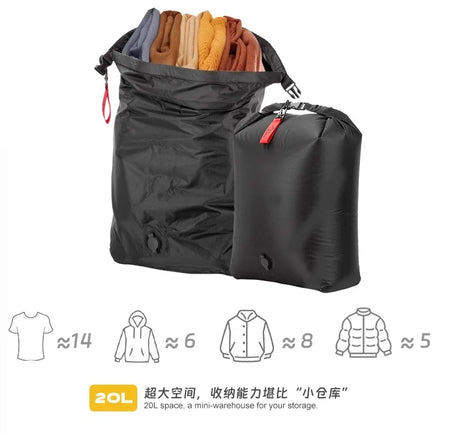 Vacuum Compression Storage Bag Large Capacity &ndash; Space Saver Black-2PCS