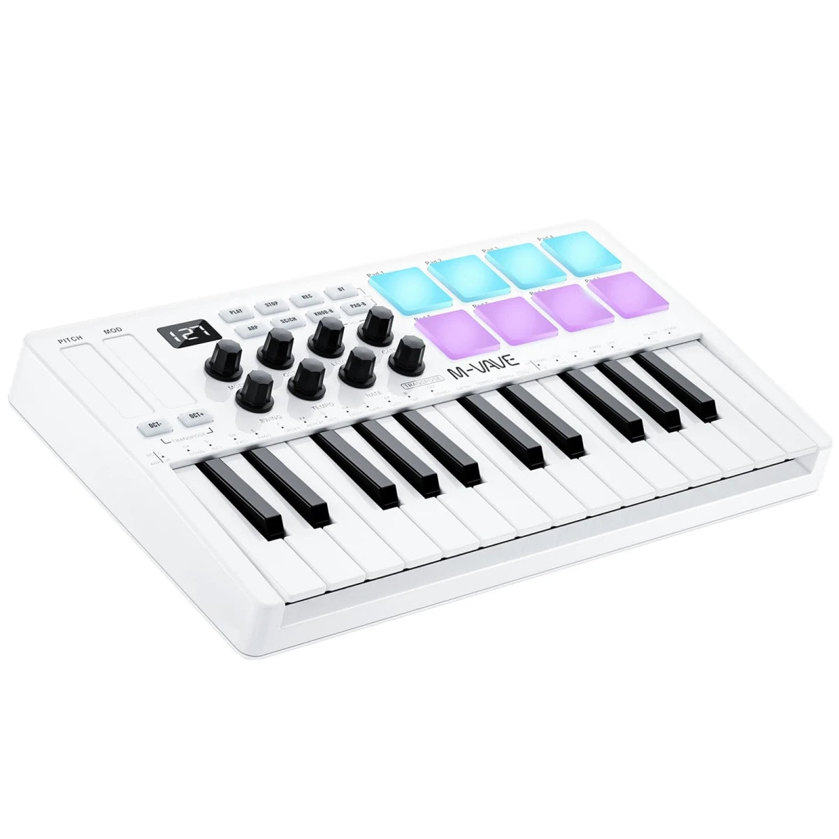 M-VAVE SMK-25 USB MIDI Keyboard Controller &ndash; 8 Backlit Pads SMK-25  White