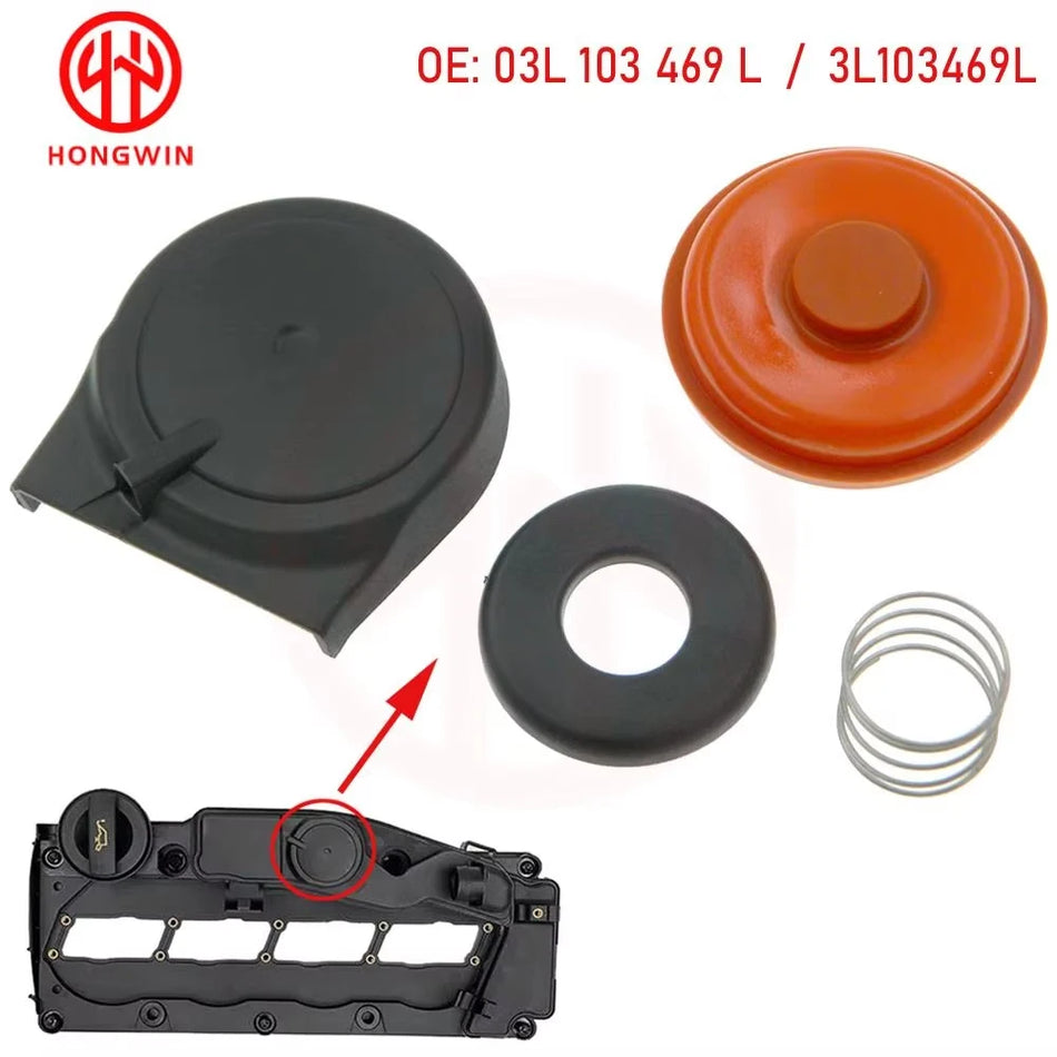 Kit de réparation de couvercle de soupape PCV avec membrane pour Volkswagen Beetle, Eos, Golf
