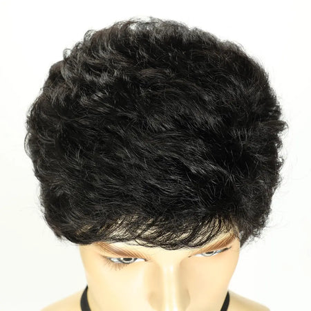 Short Silver Gray Synthetic Wig for Men - Heat Resistant Cosplay and Daily Use HY-1020-1B / 1pc / 6inches