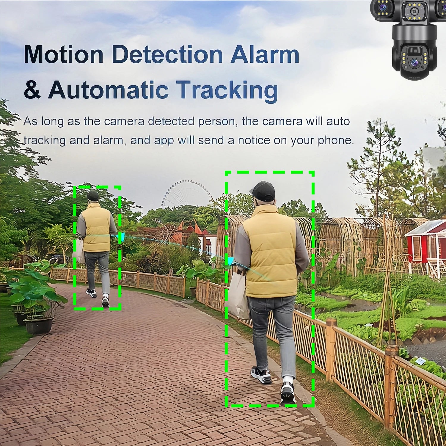 V380 3 Lens 4G IP Solar Camera HD 15 MP Outdoor Waterproof Built-in Battery CCTV Night Vision Camera Mobile Tracking IP Camera