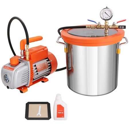 SucceBuy 3GAL To 5GAL Vacuum Chamber &ndash; 3.5CFM Pump Included
