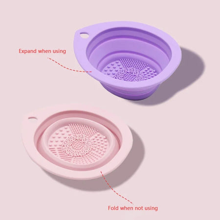 Foldable Silicone Makeup Brush Cleaner &amp; Cosmetic Scrubber