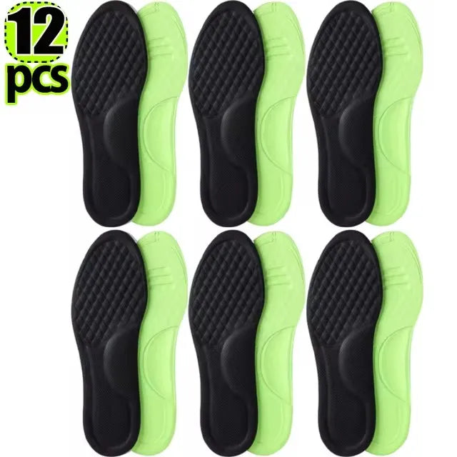 Soft Memory Foam Orthopedic Insoles - Deodorising &amp; Antibacterial, Sweat-Absorbing Shoe Accessories 12pcs / 35-36
