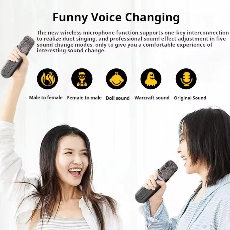 VIKEFON Karaoke Machine &ndash; Dual Wireless Microphones Included