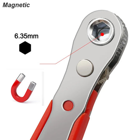 Mini Ratchet Wrench Screwdriver 1/4 Hex - Quick Release Socket Handle for Car Repair
