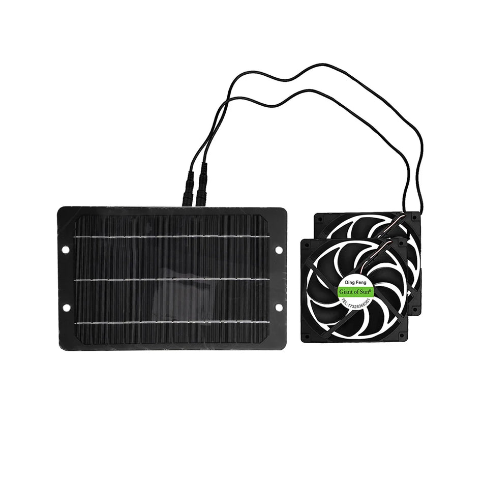 Kit de ventilación de panel solar de 10W 12V para gallinero ventilador de RV