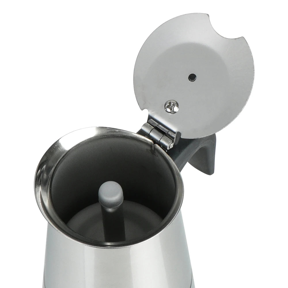Stainless Steel Moka Coffee Maker &ndash; 2 to 9 Cup Espresso Pot