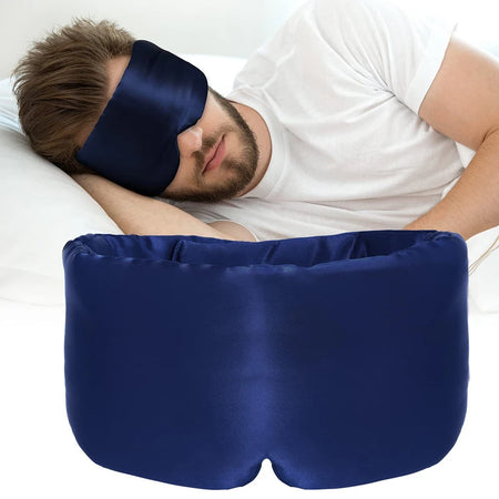Mulberry Silk Sleep Mask &ndash; Light Blocking For Travel Dark Blue