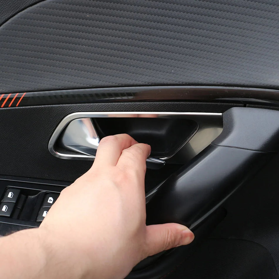 Vidinės durų rankenos dekoratyvinis rėmelis dangtelis Peugeot 2008 nerūdijančio plieno apdaila