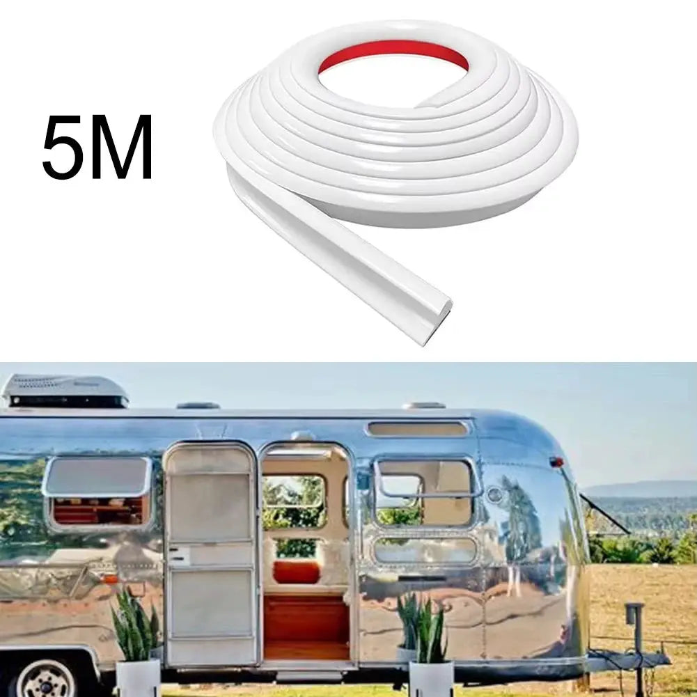 5M PVC Rain Strip Roof J Shape Rain Gutter 5M RV Rain Gutter Camper Van Gutter Rain Guard Drip Stop For Motorhome Parts by InterCyprus Trading Ltd