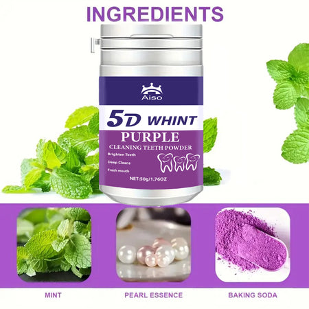 5D Purple Tooth Powder &ndash; Fresh Breath On-The-Go