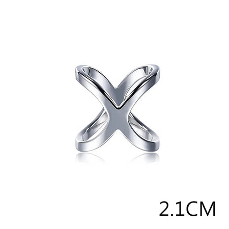 X-Shaped Silk Scarf Buckle Brooch &ndash; Shiny Multifunctional Jewelry Accessory Silver 2.1cm
