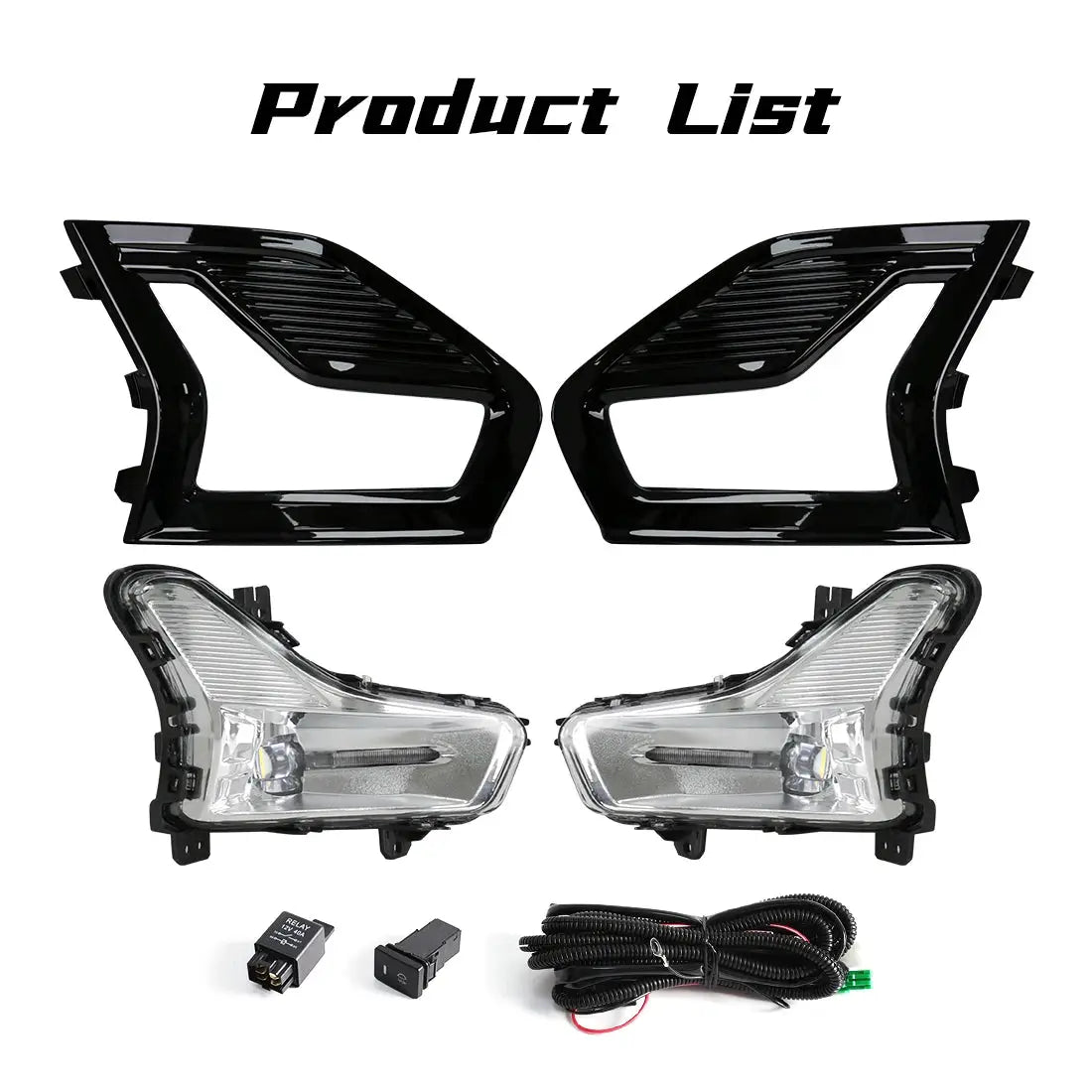 Led Fog Lamps For Ford Mondeo Fusion 2019 2020 Daytime Running Light DRL Car Front Driving Daylight Covers Frame Wire Switch 12V by InterCyprus Trading Ltd