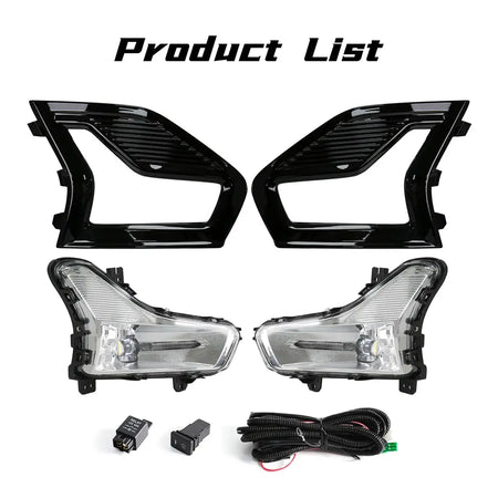 Led Fog Lamps For Ford Mondeo Fusion 2019 2020 Daytime Running Light DRL Car Front Driving Daylight Covers Frame Wire Switch 12V by InterCyprus Trading Ltd