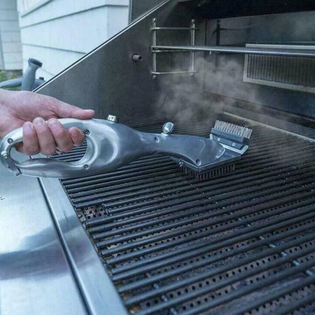 Outdoor BBQ Grill Steam Cleaning Brush - Charcoal &amp; Gas Cleaner Tool