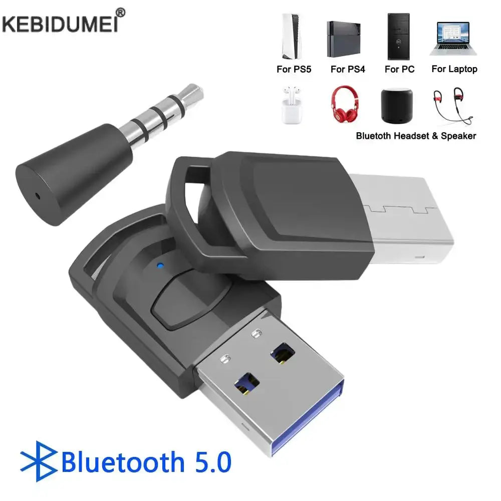 Wireless Headphone Adapter Receiver for Sony PS5/PS4 Game Console PC Gaming Headset Bluetooth 5.0 Audio Transmitter by InterCyprus Trading Ltd